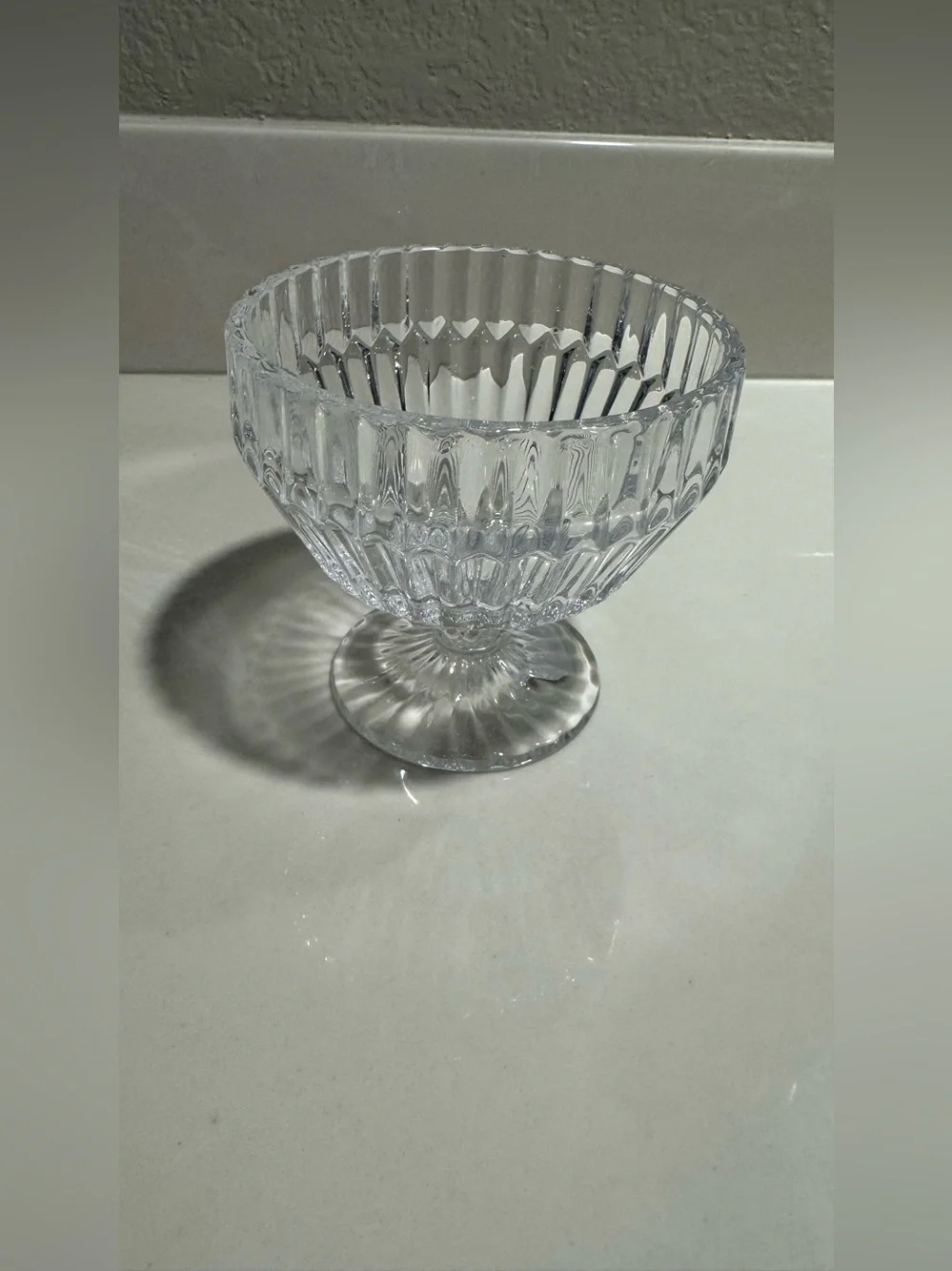 Crate&Barrel Clear Glass Pedestal dessert cups SET OF 4